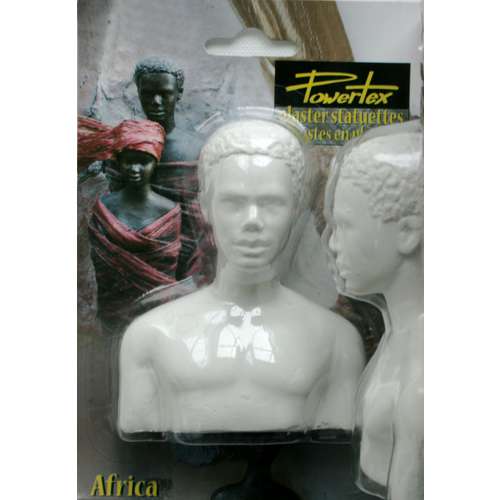 Powertex Plaster Figurine - African Male Half Bust 