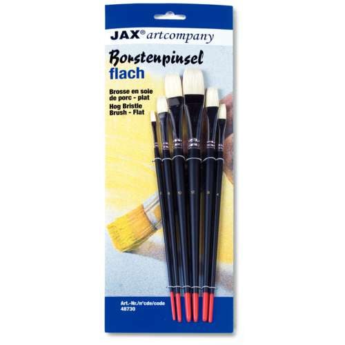 JAX® | Flat Bristle Brush set — 6 brushes 