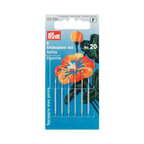 Prym | Pointed Embroidery Needles — size 20 