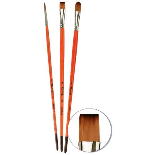 Set Of 3 Raphael Kaerell Acrylic Brushes 