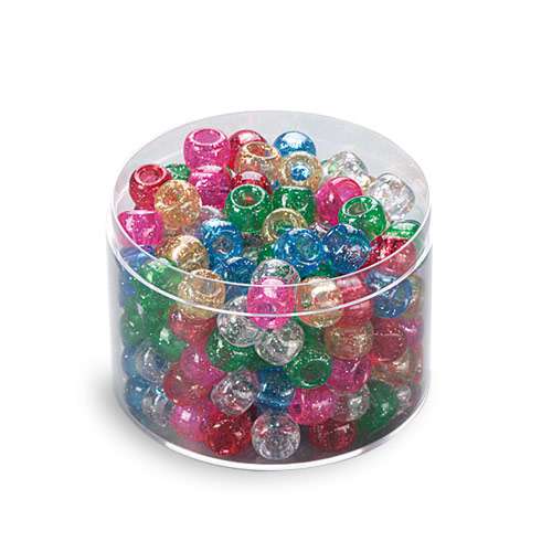 Packs Of Multicoloured Glitter Plastic Beads 