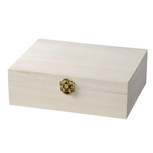 Empty Wooden Box With Lock 