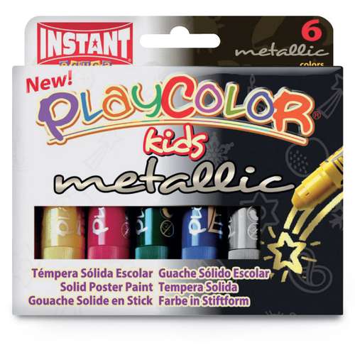 Instant Playcolor Kids Metallic Solid Gouache Set 