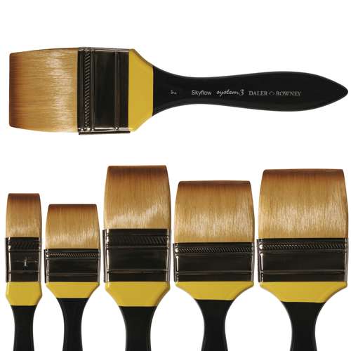 DALER-ROWNEY | System 3 Skyflow Brushes — Series 278 ○ spalter ○ short handle ○ synthetic hair 