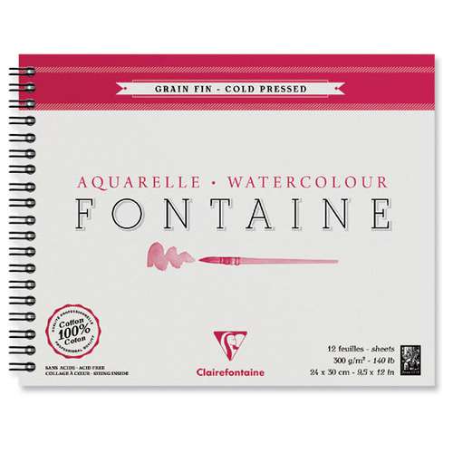 Clairefontaine | FONTAINE® watercolour paper — spiral pads ○ cold pressed ○ 300gsm 