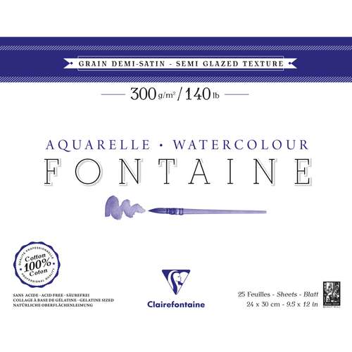 Clairefontaine Fontaine Semi-Smooth Watercolour Paper Blocks 