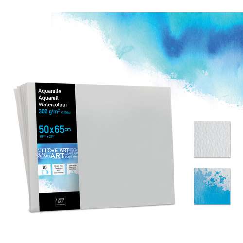 I LOVE ART | Watercolour Paper Sheets — pack of 10 