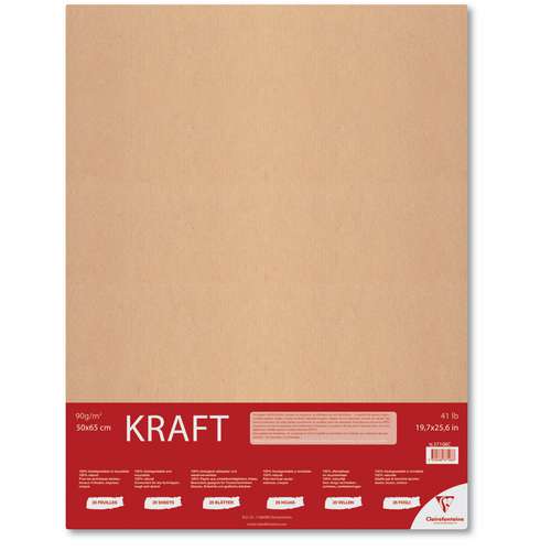 250 Sheets Clairefontaine Kraft Paper A4 Brown 90 g 