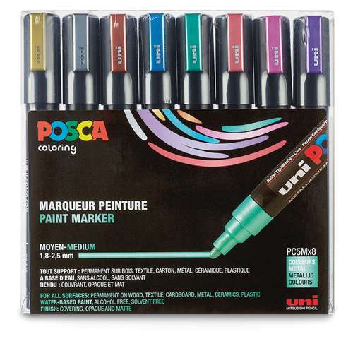 uni | POSCA PC-5M Paint Marker — metallic set 