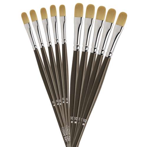 I LOVE ART | Acrylic Filbert Brush Set — 5+5 brushes 