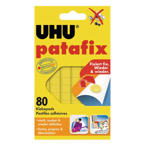 UHU® | patafix yellow Adhesive Pads — packs of 80 