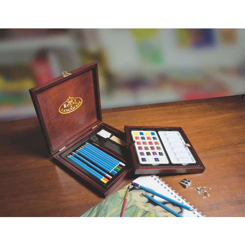 Royal & Langnickel® | Watercolour Wooden Box Set — 42 items 
