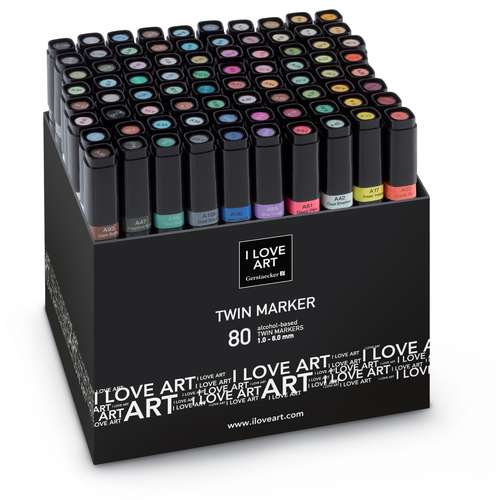 I LOVE ART | Twin Marker Set — 80 pens 