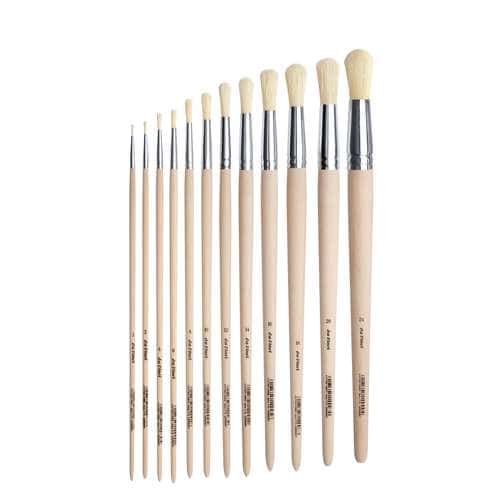 da Vinci | White Hog Bristle Round Brushes — series 7779 