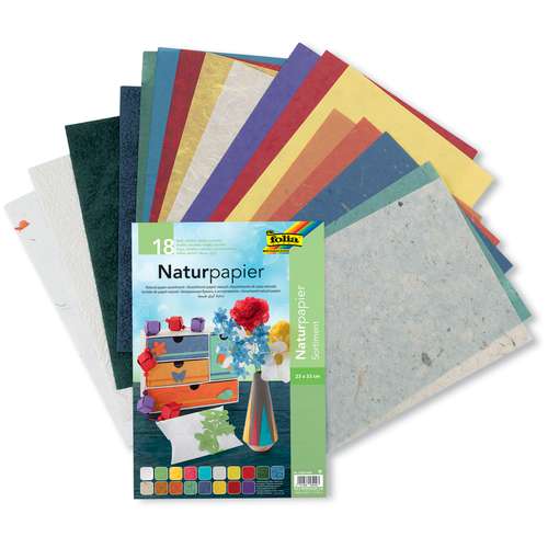 folia® | Natural Paper Assortment — pack of 18 sheets 