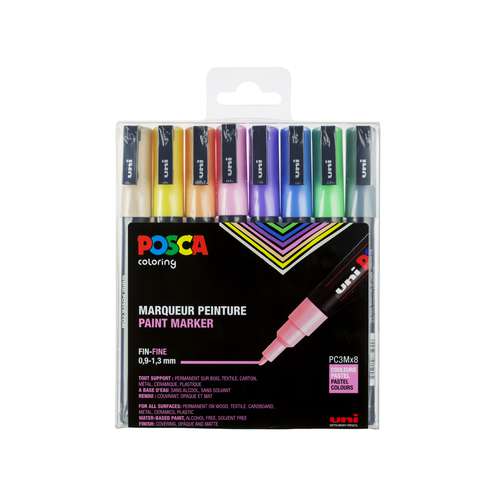 Uni Posca Marker Sets PC-3M Pastel Colours 