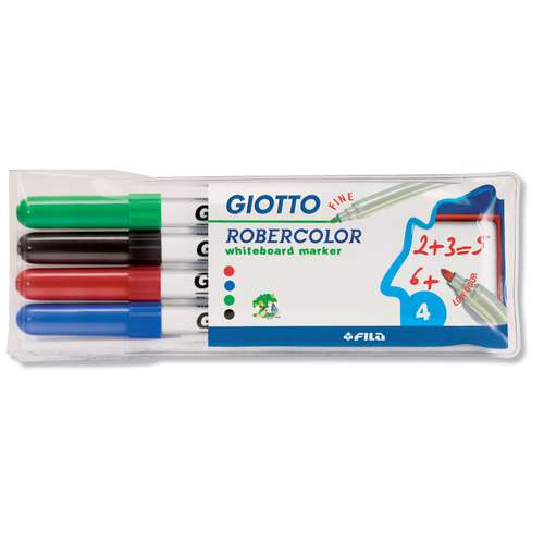 GIOTTO | ROBERCOLOR  Whiteboard Marker set — 4 fine-tipped markers 