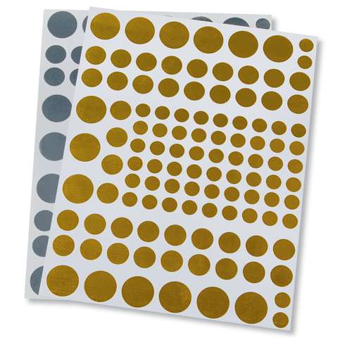 O'color | Gold & Silver Dot Stickers — 8 x A5 sheets 