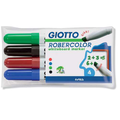GIOTTO | ROBERCOLOR  Whiteboard Marker set — 4 chisel-tipped markers 
