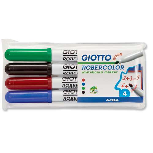 GIOTTO | ROBERCOLOR Whiteboard Marker set — 4 medium-tipped markers 
