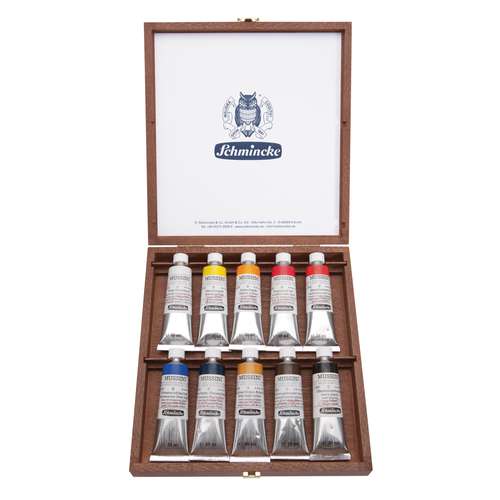 Schmincke | Mussini Finest Oil Paints Wooden Box Set — 10 x 35 ml tubes 