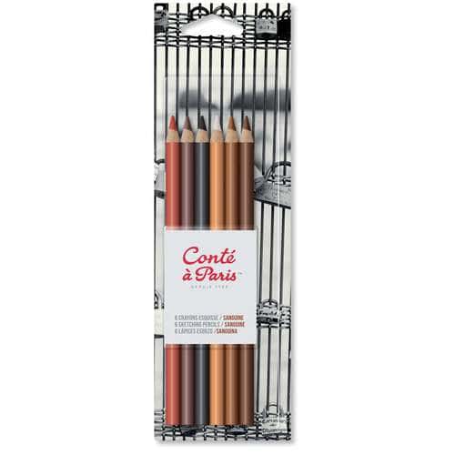 Conté à Paris™ | Sanguine Sketching Pencil set — 6 pencils 