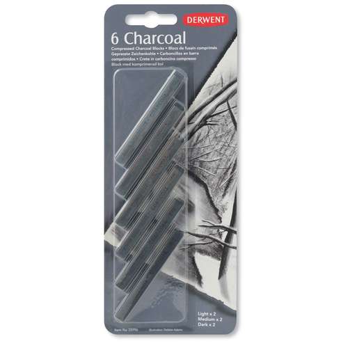 DERWENT | CHARCOAL set — 6 compressed blocks 