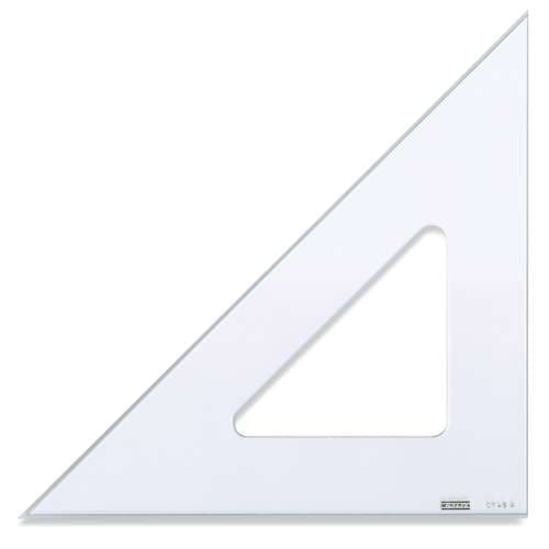 MINERVA | Right Angled 45° Set Squares — transparent acrylic 