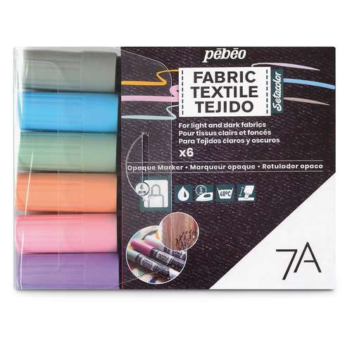 Pébéo 7A Textile Marker Sets for Light & Dark Textiles 