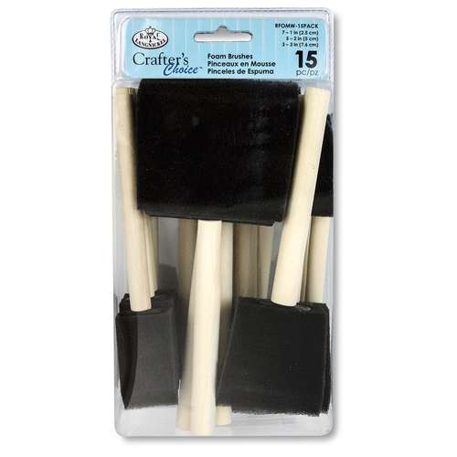 Royal & Langnickel® | CRAFTER'S CHOICE™ Foam Brush Set - 15 assorted brushes 