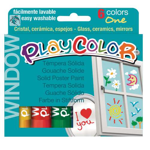 PLAYCOLOR® | WINDOW Solid Poster Paints — Set of 6 