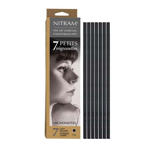 NITRAM™ | FINE ART CHARCOAL Soft Carré sticks  — packs of 7 