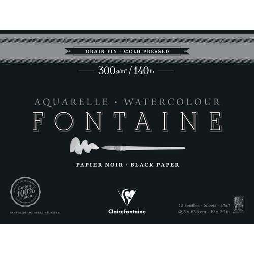 Clairefontaine Fontaine Black Watercolour Pads & Blocks 