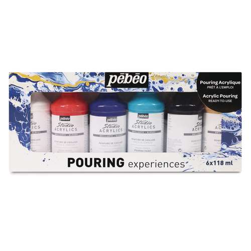 pébéo | POURING experiences paint set — 6 x 118 ml bottles 