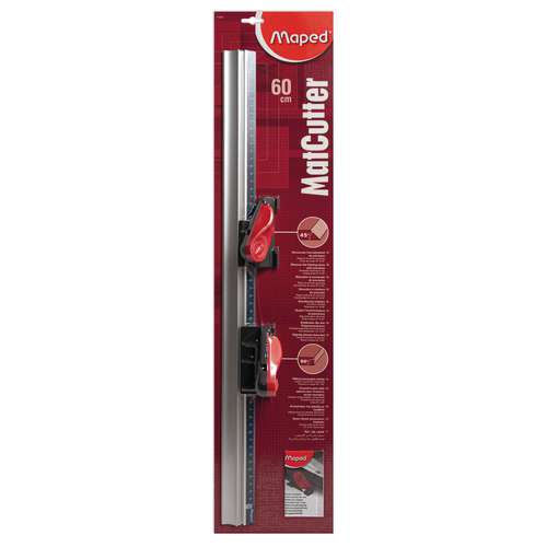 Maped 172660 Classic 45-Degree Mat-Cutter and 60cm Ruler Includes 5 Spare Blades and Non-Slip Pad 
