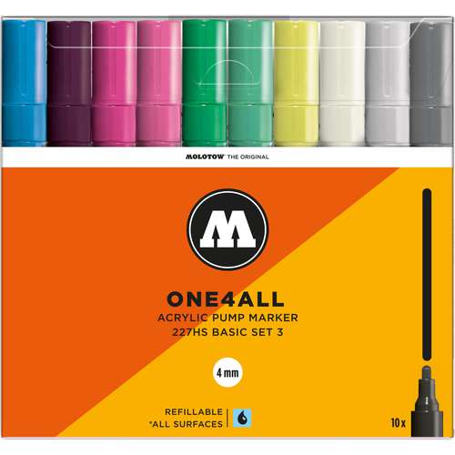 MOLOTOW Acrylic ONE4ALL Paint Markers, 227HS, 4mm Round Tip