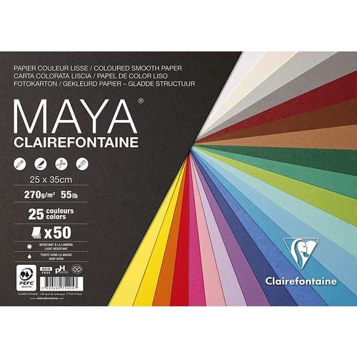 Clairefontaine | MAYA® Coloured Smooth paper  — pack of 50 sheets 