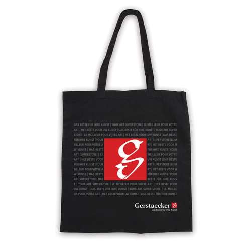 Gerstaecker | Black Cotton Tote Bag — long handles 