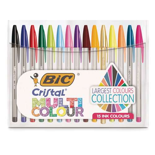 BiC® | Cristal® MULTICOLOUR Pen pack — 15 pens 