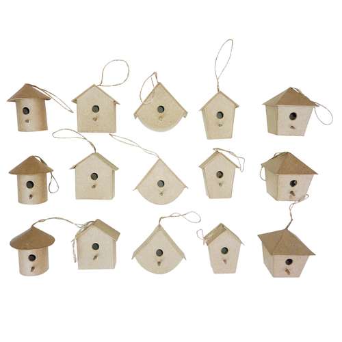 décopatch | papier mâché Small Bird Boxes — set of 15 