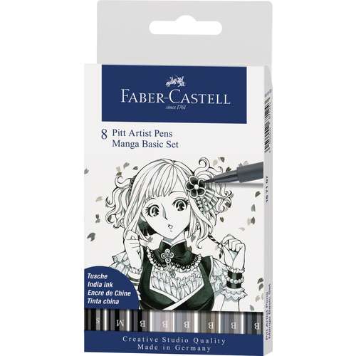 Faber-Castell Pitt Artist Pen B Manga 8 Pen Set 