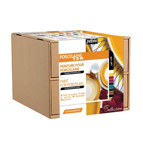 pébéo | PORCELAINE 150 Collection Box— 10 colours + essential equipment 