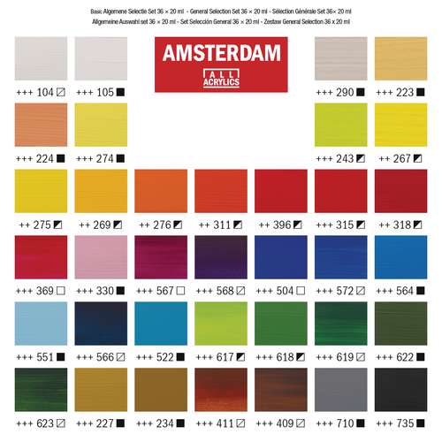 Amsterdam 20ml Standard Acrylic Paint Set 72/Pkg