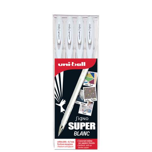 uni-ball | Signo SUPER White Rollerball pens — set of 4 