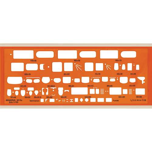 MINERVA | Sanitation Stencil No. 4a — transparent orange plastic 