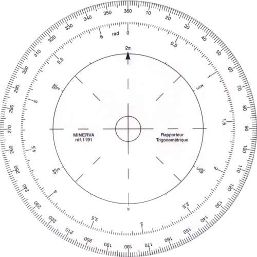 MINERVA | Trigonometric Protractor — transparent plastic 