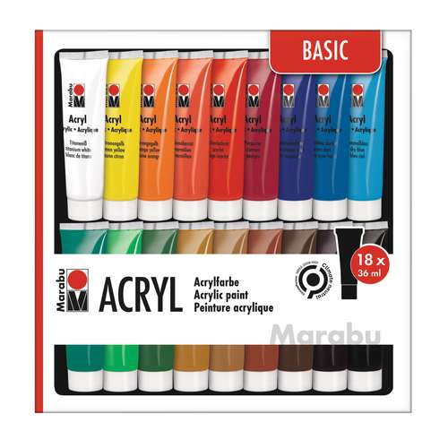 Marabu Acrylic Colour Basic Set 