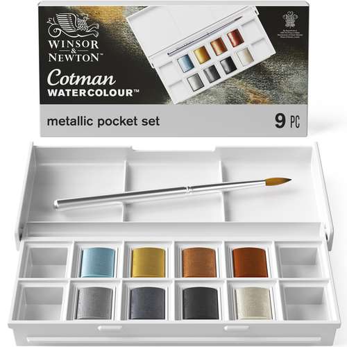Winsor & Newton Cotman Watercolour Metallic Pocket Set 