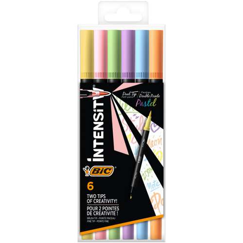 BIC® | iNTENSITY® Dual Tip Pastel Pen set — 6 pens 