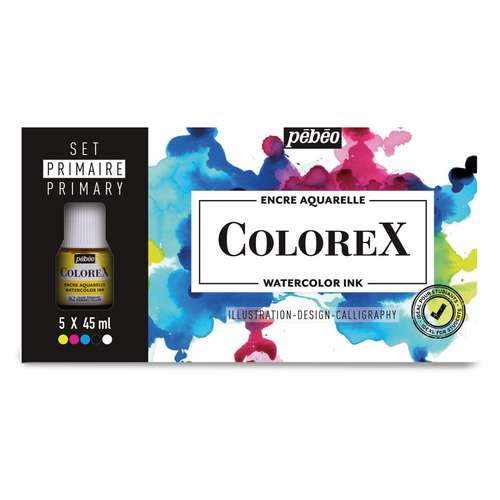 pébéo | ColoreX Watercolour Inks Primary Set — 5 x 45 ml 